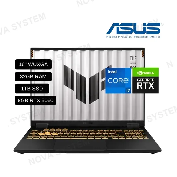ASUS LAPTOP ASUS FX608JMR- F,16,IT5060 INTEL CORE I7-14650HX/ 32GB RAM/ 1TB SSD/ PANTALLA 16 WUXGA / 8GB RTX 5060/ WINDOWS 11