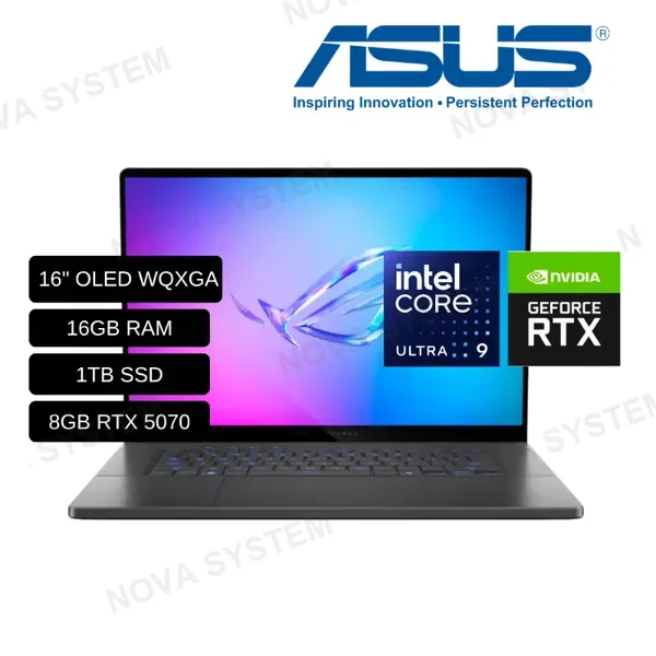 ASUS LAPTOP ASUS GAMER ZEPHYRUS GU605CP-G16.U95070 ULTRA 9 285H / 16GB RAM DDR5 / 1TB SSD / 8GB RTX5070 / PANTALLA 16" OLED WQXGA / WIN 11 / AMERICANA