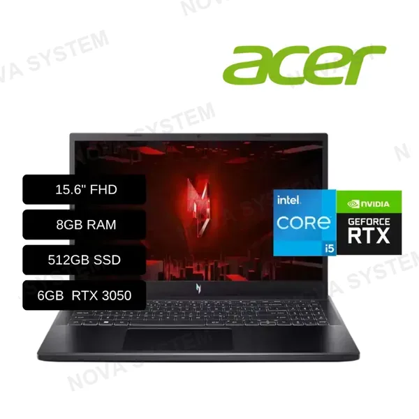 ACER LAPTOP ACER GAMER NITRO V15 ANV15-51-56GH INTEL CORE I5-13420H/ 8GB RAM/ 512GB SSD / 6GB RTX 3050 / PANTALLA 15.6 FHD