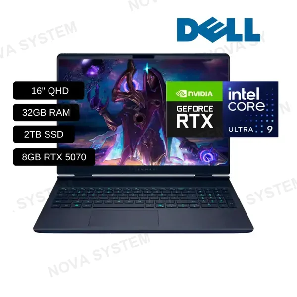 DELL DELL ALIENWARE 16X AURORA ULTRA 9 275HX / 32GB RAM / 2TB SSD / 8GB RTX5070 / PANT 16" QHD+ 240HZ / WIN 11 / AMERICANA