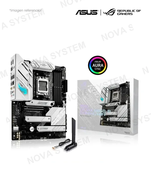 ASUS MB ASUS ROG STRIX B650-A GAMING WIFI AM5/DDR5/4 SLOT 128GB/6000(OC)4800-5200 MHz RAM/4K 60Hz(1xHDMI2.1)/8K 60Hz(1xD-PORT1.4)/4xUSB 3.2 Tipo A/4xUSB 2.0 /Tipo C/1xPCIe 5.0/2xPCIe 4.0