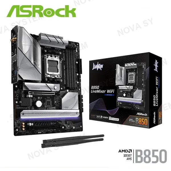 ASROCK MB ASROCK B850 PRO-A WIFI 6E AM5/DDR5/4 SLOT 256GB/8200(OC)4800-6800 MHz RAM(AMD EXPO™/XMP)/1xHDMI2.1(4K 60Hz)/USB Type-C®(a D-PORT 4K 60Hz)/4xM.2 (1xPCIe5.0x4/2xPCIe 4.0 x4/1xPCIe 3.0)/2xPCIe (5.0x16