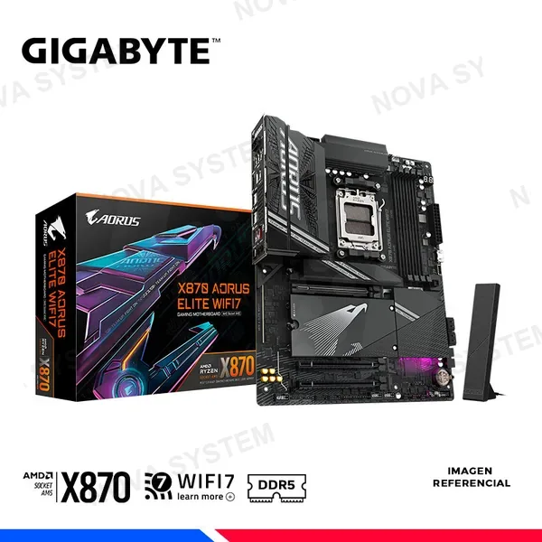 GIGABYTE MB GIGABYTE X870 AORUS ELITE WIFI7 ICE AM5/DDR5/4 SLOT 256GB/8200(OC)4800-6800 MHz RAM (AMD EXPO™/XMP)/1xHDMI2.1(4K 60Hz)/2xUSB4® Type-C®(a D-PORT 8K 30Hz)/3xM.2 (2xPCIe5.0x4/1xPCIe 4.0 x4)/3xPCIe (5.