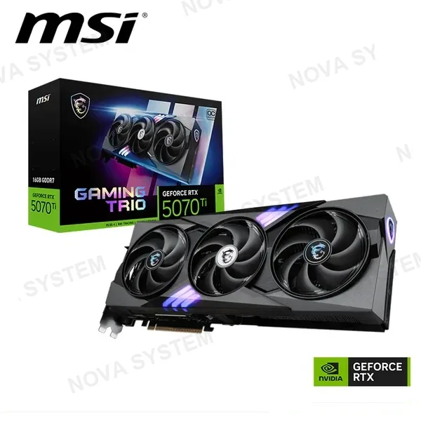 MSI TARJ. VIDEO MSI NVIDIA GEFORCE RTX™ 5080 16GB GAMING TRIO OC GDDR7/256-BITS/30 Gbps/3FAN/CUDA® Cores 10752/RELOJ BASE 2640-2700 MHZ/3xD-PORT2.1b/1xHDMI2.1b(hasta 4K 480Hz)/RESOLUCION 7680 x 4320/PCIe