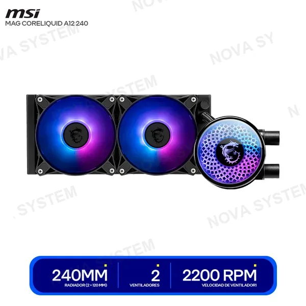 MSI REFRIGERACION LIQUIDA MSI MAG CORELIQUID A12 240 BLACK ARGB / 270W
