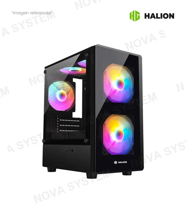 HALION CASE HALION MATX GAMER LUNA P25/3FANxRGB/SIN FUENTE