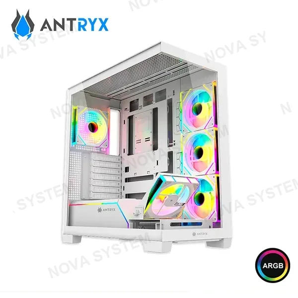 ANTRYX CASE ANTRYX FX 850 PRO BLACK (AC-FX850WP) ATX, M-ATX, ITX/BTF/3 FAN LATERAL ARGB REVERSE BLADE/1 FAN POSTERIOR ARGB/1 FAN INFERIOR ARGB/SOPORTA REFRIGERACION 360mm/280mm/240mm