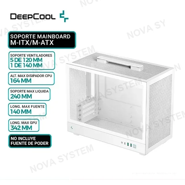 DEEPCOOL CASE DEEPCOOL CH160 WHITE / USB3.0×2、Audio×1、Gen2 Tipo-C×1