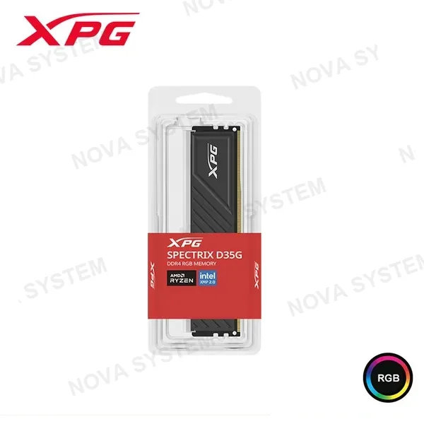 XPG MEM. RAM XPG SPECTRIX D35G BLACK RGB 8GB/3200MHz DDR4 BOX/PC4-25600 MB/s/AX4U32008G16A-SBKD35G/CL16/1.2V