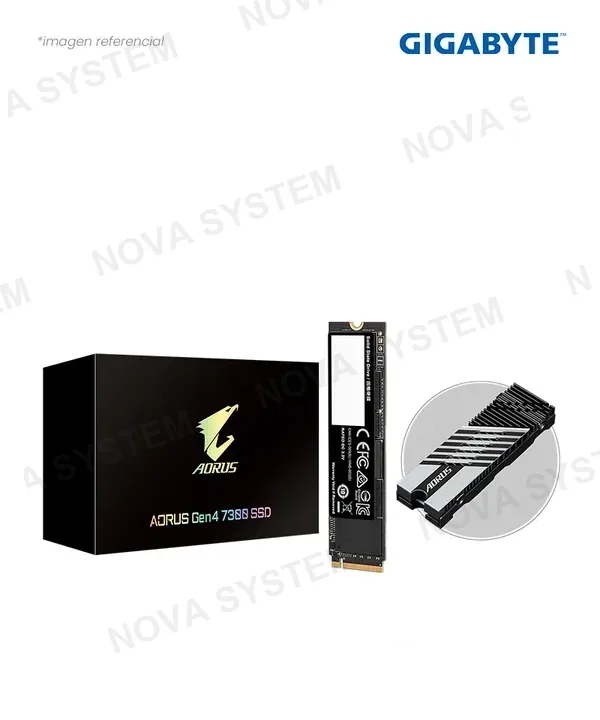GIGABYTE SSD SOLIDO M.2 GIGABYTE AORUS GEN4 7300 1TB /AG4731TB/F 2280/PCIe 4.0 x4/V.ESCRITURA 6000 MB/s/V.LECTURA 7300 MB/s/TBW 700/NAND 3D TLC NAND Flash