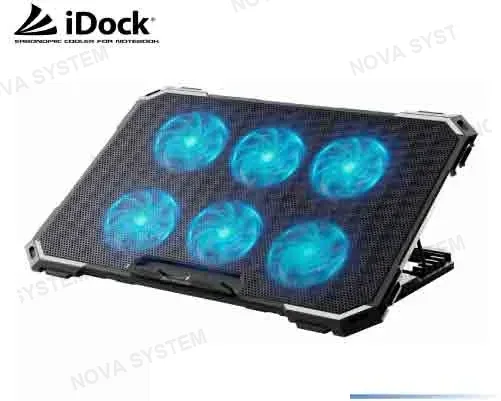 COOLER PARA LAPTOP IDOCK N2 THERMAL K21 - 6 VENTILADORES LED AZUL 16-18"