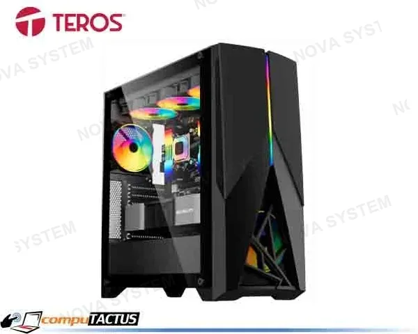 CASE GM TEROS MID TOWER TE1174, ,MID TOWER, USB 3.0, 5 VENTILADORES ARGB NEGRO