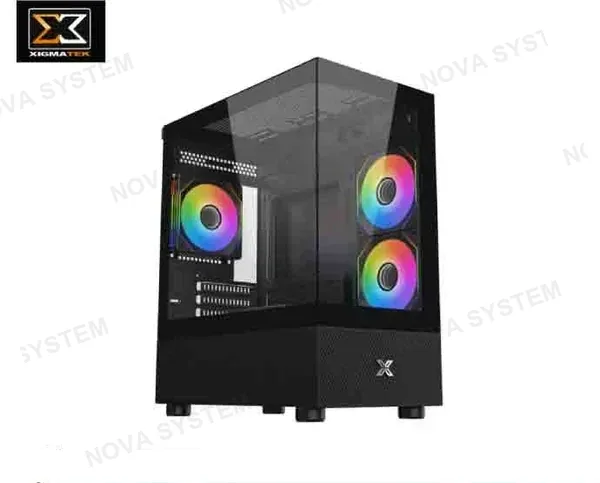 CASE ALPHARD M (BK) MATX, 4 FANS ARGB, PANEL FRONTAL E IZQUIERDO VIDRIO TEMPLADO Y SUPERIOR MALLA, 1USB 3.0, 2USB 2.0 (EN44526) XIGMATEK