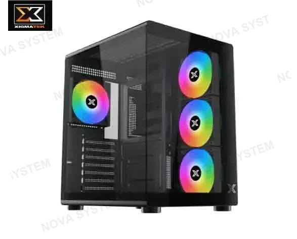CASE AQUA COMPACT AIR (BK) ATX, 4 FANS ARGB, PANEL FRONTAL E IZQUIERDO VIDRIO TEMPLADO, 1USB 3.0, 1USB 2.0, (EN48265) XIGMATEK