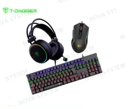 COMBO T-DAGGER 3 EN 1, TECLADO/ MOUSE/ AURICULAR BLACK (T-TGS009)