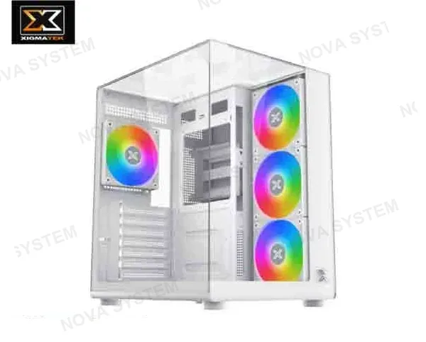 CASE AQUA COMPACT ARTIC (WHITE) ATX, 4 FANS ARGB, PANEL FRONTAL E IZQUIERDO Y SUPERIOR VIDRIO TEMPLADO, 1USB 3.0, 1USB 2.0, (EN48258) XIGMATEK