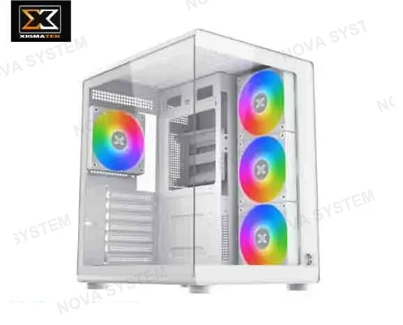 CASE AQUA COMPACT AIR ARTIC (WHITE) ATX, 4 FANS ARGB, PANEL FRONTAL E IZQUIERDO VIDRIO TEMPLADO, 1USB 3.0, 1USB 2.0, (EN48272) XIGMATEK
