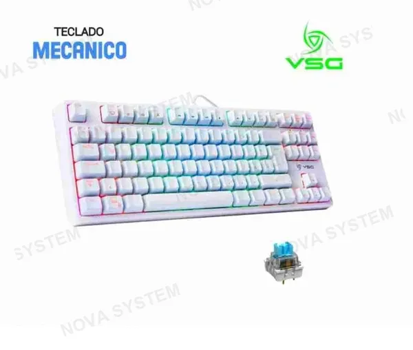 TECLADO GAMING VSG ALNITAK ( VG-KM982-WHT-BLU ) WHITE SWITCH BLUE