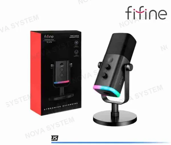 MICROFONO FIFINE AMPLIGAME AM8 RGB BLACK USB/XLR DINAMICO