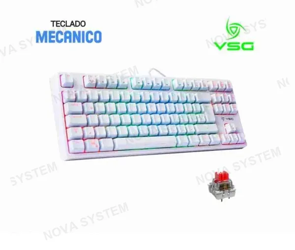 TECLADO GAMING VSG ALNITAK ( VG-KM982-WHT-RED ) WHITE SWITCH RED