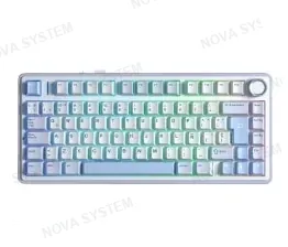 TECLADO AULA F75 RGB INALAMBRICO ESPAÑOL (WHITE, CYAN) REAPER SWITCH