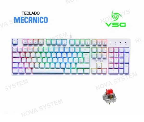 TECLADO GAMING VSG ALNILAM ( VG-KM983-WHT-RED ) WHITE SWITCH RED