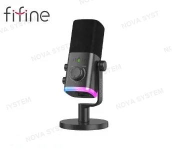MICROFONO FIFINE AM9 AMPLIGAME (AM9) NEGRO, CAPTACION CARDIOIDE, PUERTO XLR/USB RGB