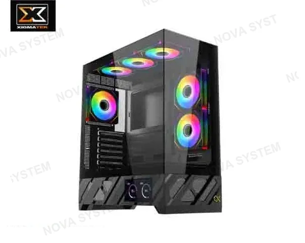 CASE ALPHARD PRO (BK) EATX, 6 FANS ARGB, PANEL FRONTAL E IZQUIERDO VIDRIO TEMPLADO, 2USB 3.0, LCD DE 6", (EN48227) XIGMATEK