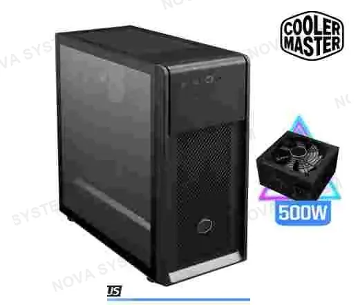 CASE COOLER MASTER ELITE 500 STEEL BLACK CON FUENTE ELITE NEX N500W USB 3.2 (PN:E500-KN5N50-S01)