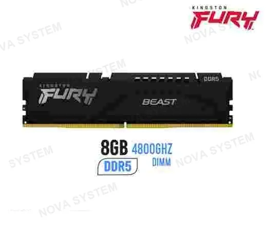 MEMORIA RAM KINGSTON FURY BEAST BLACK 8GB DDR5 4800MHZ CL38 ( KF548C38BB-8)