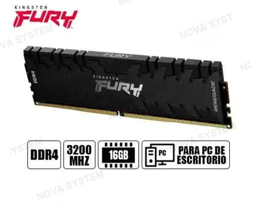 MEMORIA KINGSTON FURY BEAST, 16GB DDR4 RGB 3200 MHZ, CL16, 1.35V, BLACK (KF432C16BB12A/16WP)