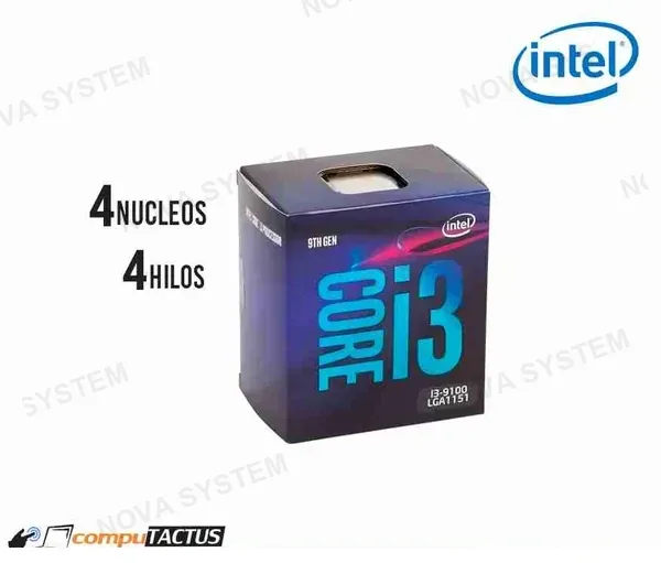 PROCESADOR INTEL CORE I3-9100, 3.60 GHZ, LGA1151, 65W, (9TH-GEN)