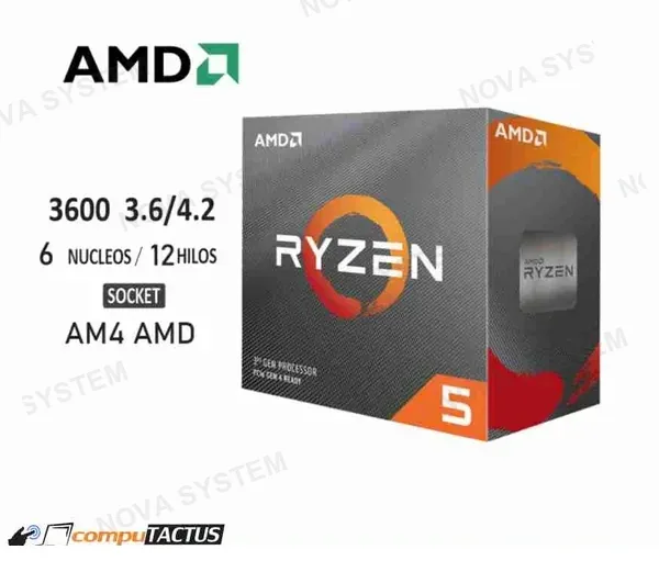 PROCESADOR AMD RYZEN 5 3600, 3.6GHZ/4.2, 6 CORE, AM4, 7NM, (3RD-GEN)
