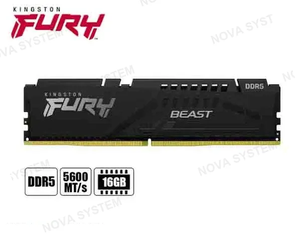 MEMORIA RAM KINGSTON FURY, 16GB DDR5, 5600MHZ, CL40, BLACK (OEM ORIGINAL)