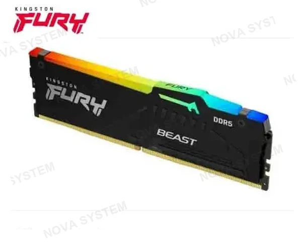 MEMORIA RAM KINGSTON FURY RGB, 32GB DDR5,5200MHZ, CL40, BLACK (OEM)