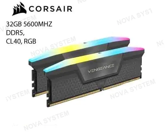 MEMORIA RAM CORSAIR VENGEANCE 32GB 5600MHZ DDR5, CL40, RGB (CMH32GX5M1B5600Z40)