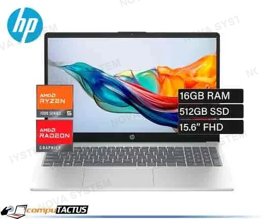 LAPTOP HP 15-FC0256LA RYZEN 5 7520U 16GB SSD 512GB 15.6 FHD PLATEADO (B9TP9LA#ABM)