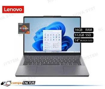 LAPTOP LENOVO IDEAPAD SLIM 3 14ARP10 RYZEN 7 7735HS, 16GB DDR5, 512GB SSD, 14" WUXGA OLED, GRIS (83K6005DLM)