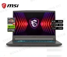 LAPTOP GAMER MSI THIN A15 B7VE-466US AMD RYZEN 5 7535H, 8GB, SSD 512GB, RTX 4050 6GB GDDR6, 15.6" FULL HD, WIN11 (9S7-16RK11-612)