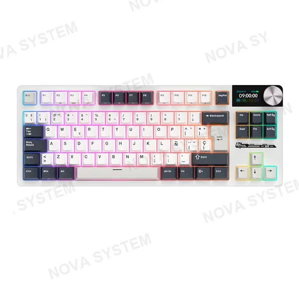 TECLADO MECANICO ROYAL KLUDGE RK-S85 INALAMBRICO 2.4 BT SP (SW-CLOUD) | WHITE NIGHT