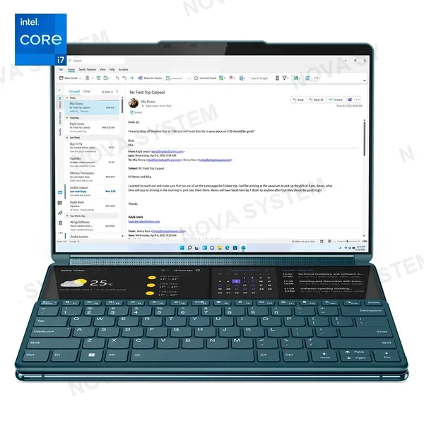 LENOVO LENOVO YOGA BOOK 9 13IRU8 Laptop Core i7-1355U 1.7/5.0GHz, doble pantalla 2 x 13.3" 2.8K OLED Touch, SSD M.2 512GB, 16GB LPDDR5x (82YQ000CLM)