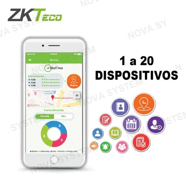 ZKTECO ZKTECO ZKBT-APP-P20 Licencia APP Biotime de Asistencia Móvil para 1 a 20 Dispositivos