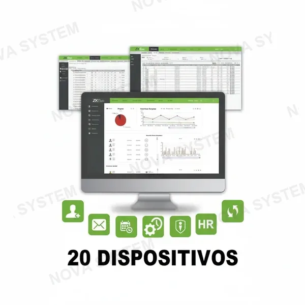 ZKTECO ZKTECO ZKBT-DEV-P20 Licencia Biotime para Gestión de Tiempo y Asistencia 20 Dispositivos