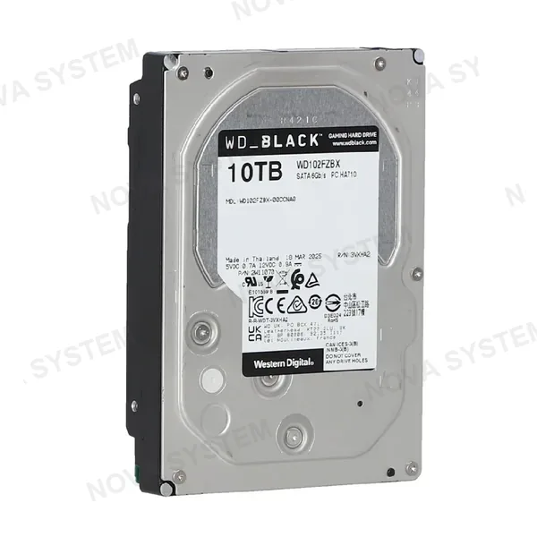 WESTERN DIGITAL WESTERN DIGITAL WD102FZBX Black 10TB Disco Duro 3.5" SATA 7200 RPM para Juegos