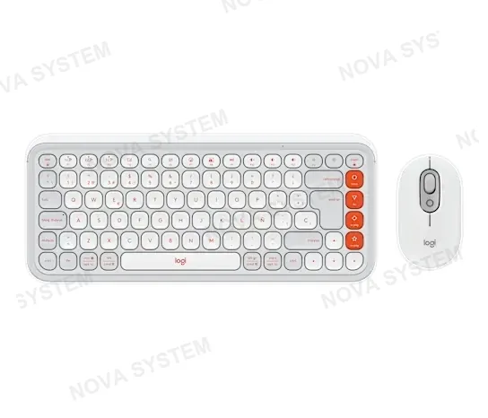 LOGITECH 920-013055 POP ICON Kit Teclado + Mouse Bluetooth Naranja/Blanco