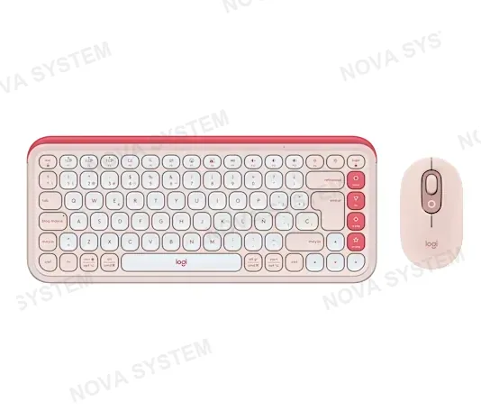 LOGITECH 920-013053 POP ICON Kit Teclado + Mouse Bluetooth Rosado/Blanco
