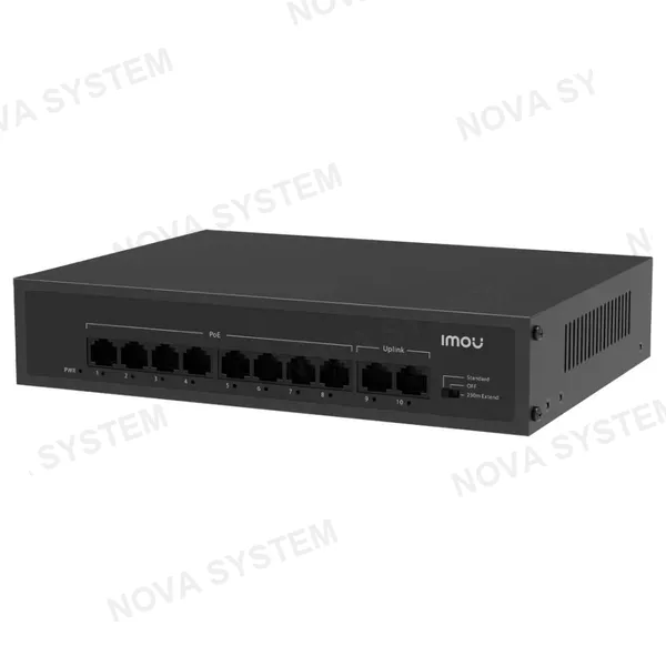 IMOU SF110P Switch 10 Puertos Gigabit 8P PoE 2 Uplink 65W