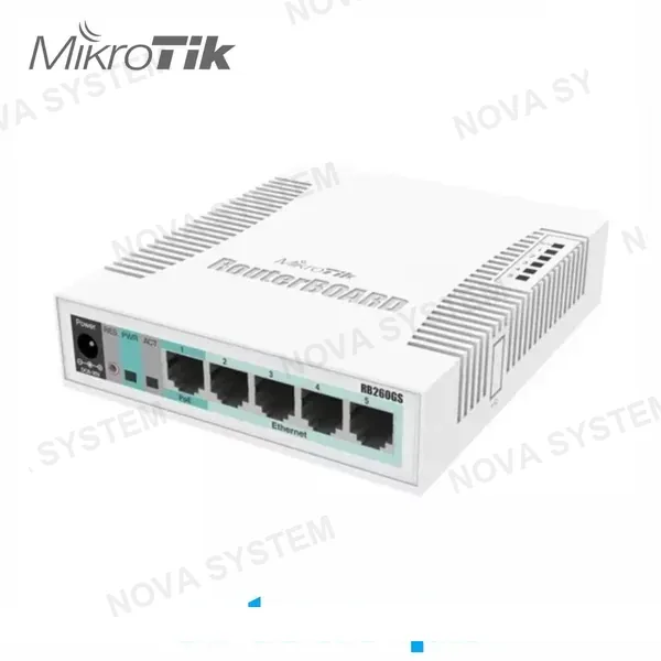 MIKROTIK MIKROTIK RB260GS Switch 5 Puertos Gigabit Ethernet, Jaula SFP
