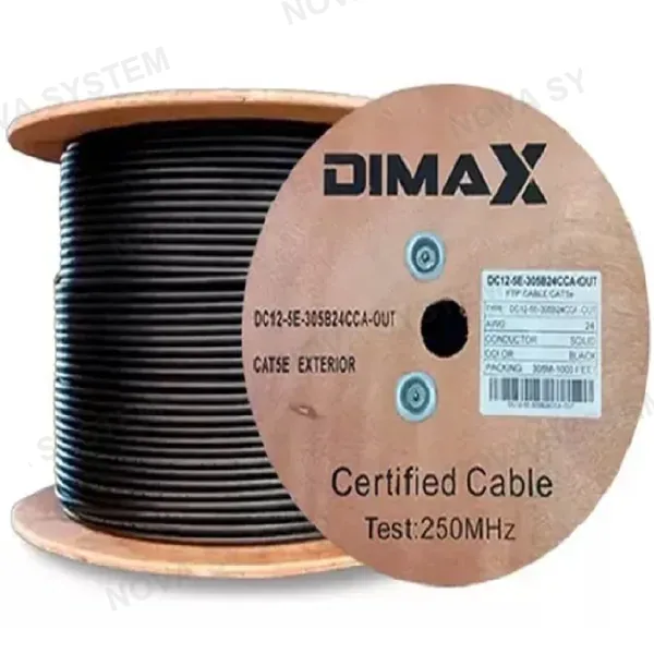 DIMAX DC12-5E-305B24CCA-OUT Cable de Red UTP Cat5E Exterior 305m Negro