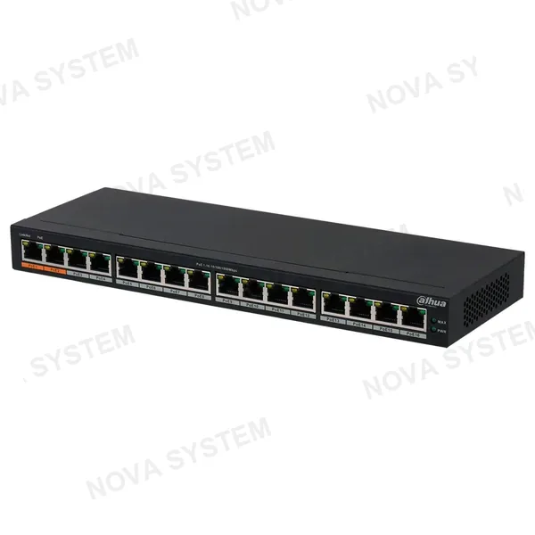 DAHUA DAHUA PFS3016-16GT-190 Switch 16 Puertos POE Giga, 190w. No Administra, Capa 2